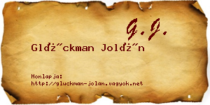 Glückman Jolán névjegykártya