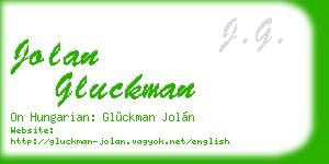 jolan gluckman business card